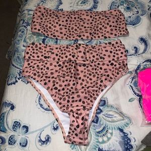Pink Cheetah print two piece